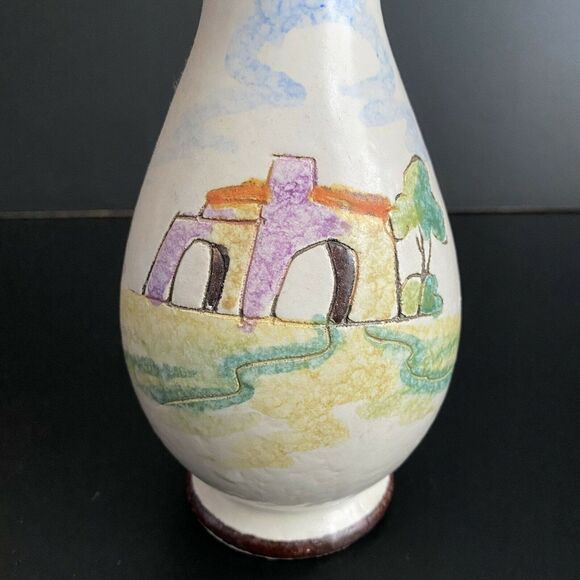 Vintage Bay Keramik West Germany Form 534/18 Villa Boat Scene Vase 1960s/1970s - Picture 2 of 10